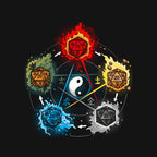 Dice Elements – Gaming Graphic T-Shirt design artwork for black graphic T-shirt