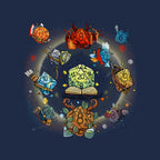 Black Hole Dice – Gaming Graphic T-Shirt design artwork for navy graphic T-shirt