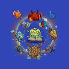 Black Hole Dice – Gaming Graphic T-Shirt design artwork for royal blue graphic T-shirt