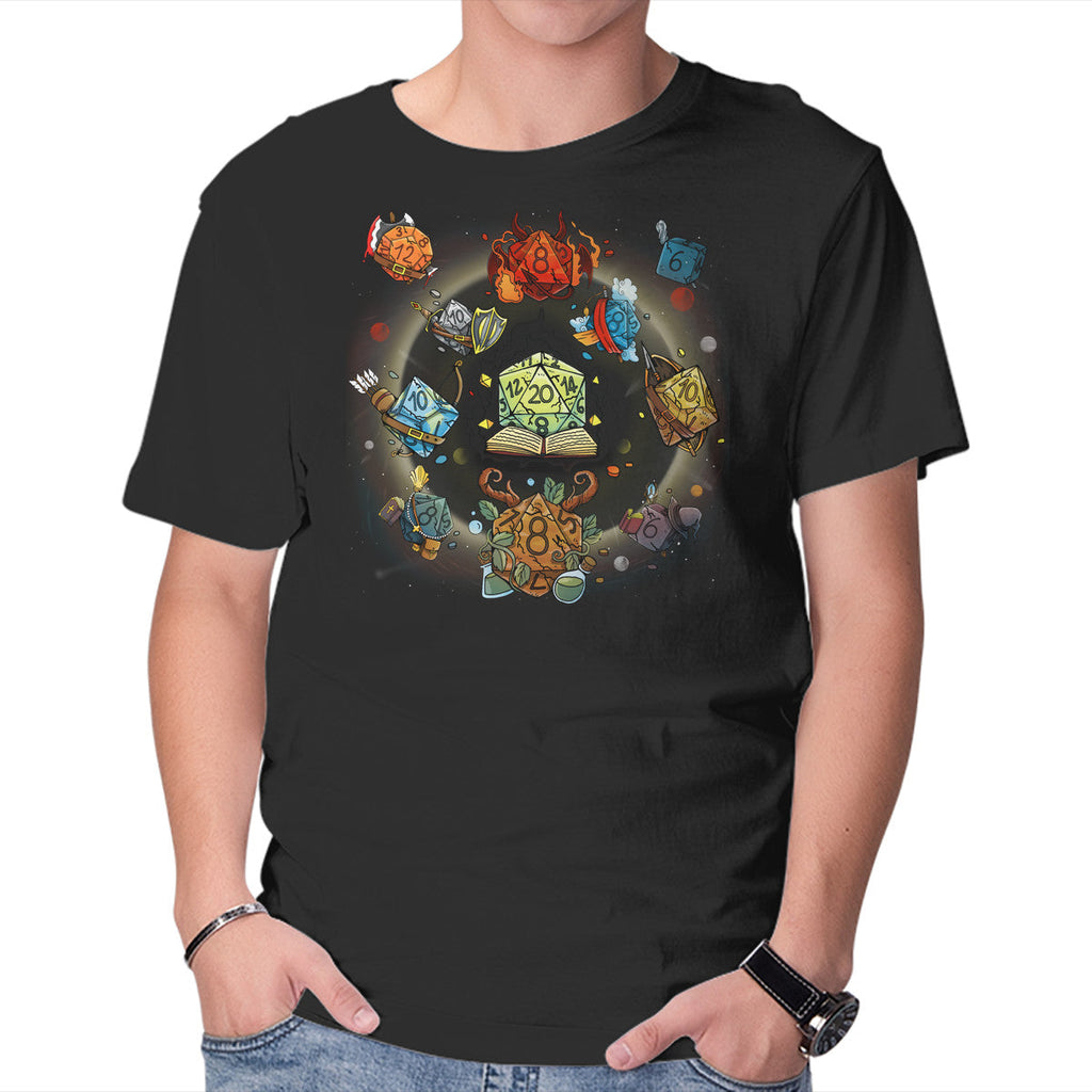 Black Hole Dice – Gaming Graphic T-Shirt in black, product display