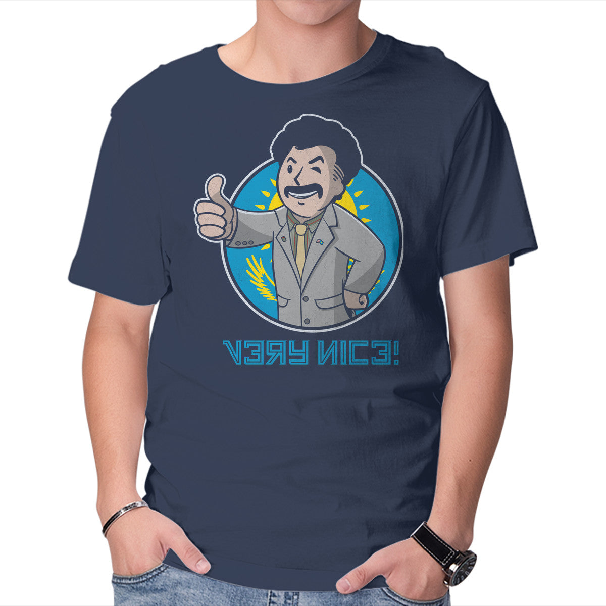 Nice Boy – Movie Graphic T-Shirt in navy, product display
