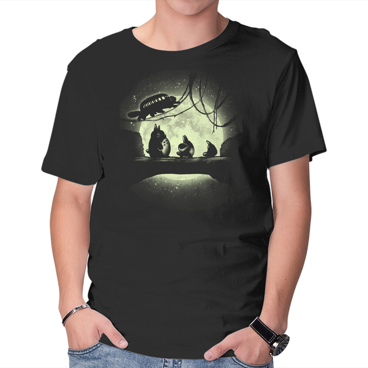 Forest Keepers – Anime Graphic T-Shirt in black, product display