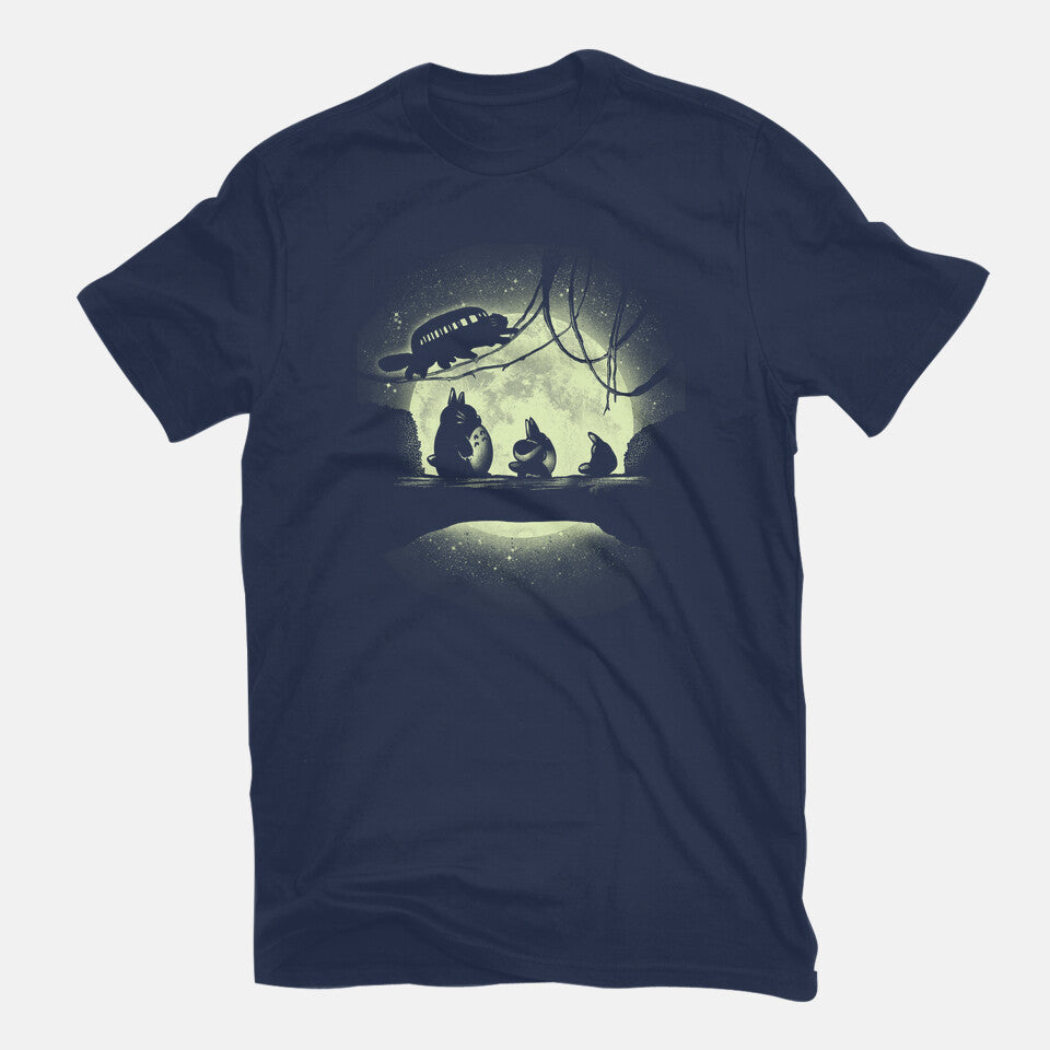 Forest Keepers – Anime Graphic T-Shirt in navy, flat-lay product view