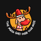 The Mask Goes Over Your Nose – Animal Graphic T-Shirt design artwork for black graphic T-shirt