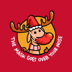 The Mask Goes Over Your Nose – Animal Graphic T-Shirt design artwork for red graphic T-shirt