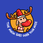The Mask Goes Over Your Nose – Animal Graphic T-Shirt design artwork for royal blue graphic T-shirt