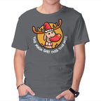 The Mask Goes Over Your Nose – Animal Graphic T-Shirt in charcoal, product display