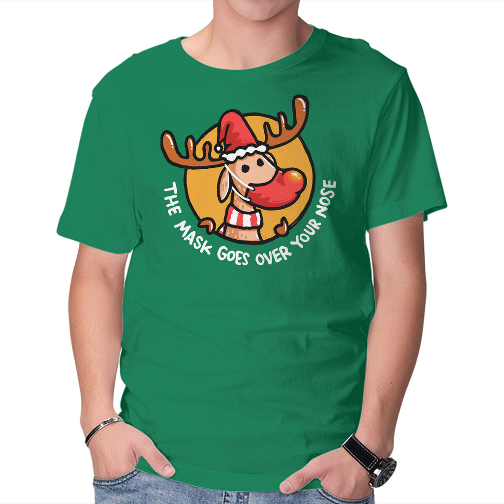 The Mask Goes Over Your Nose – Animal Graphic T-Shirt in green, product display