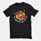 The Mask Goes Over Your Nose – Animal Graphic T-Shirt in black, flat-lay product view