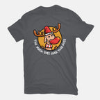 The Mask Goes Over Your Nose – Animal Graphic T-Shirt in charcoal, flat-lay product view