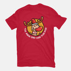 The Mask Goes Over Your Nose – Animal Graphic T-Shirt in red, flat-lay product view