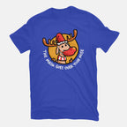 The Mask Goes Over Your Nose – Animal Graphic T-Shirt in royal blue, flat-lay product view