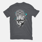 Bug Knights – Gaming Graphic T-Shirt in charcoal, flat-lay product view