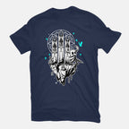 Bug Knights – Gaming Graphic T-Shirt in navy, flat-lay product view