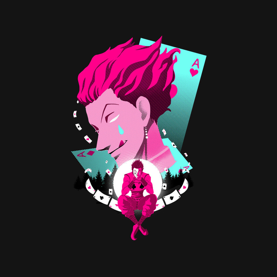 Magician – Anime Graphic T-Shirt design artwork for black graphic T-shirt