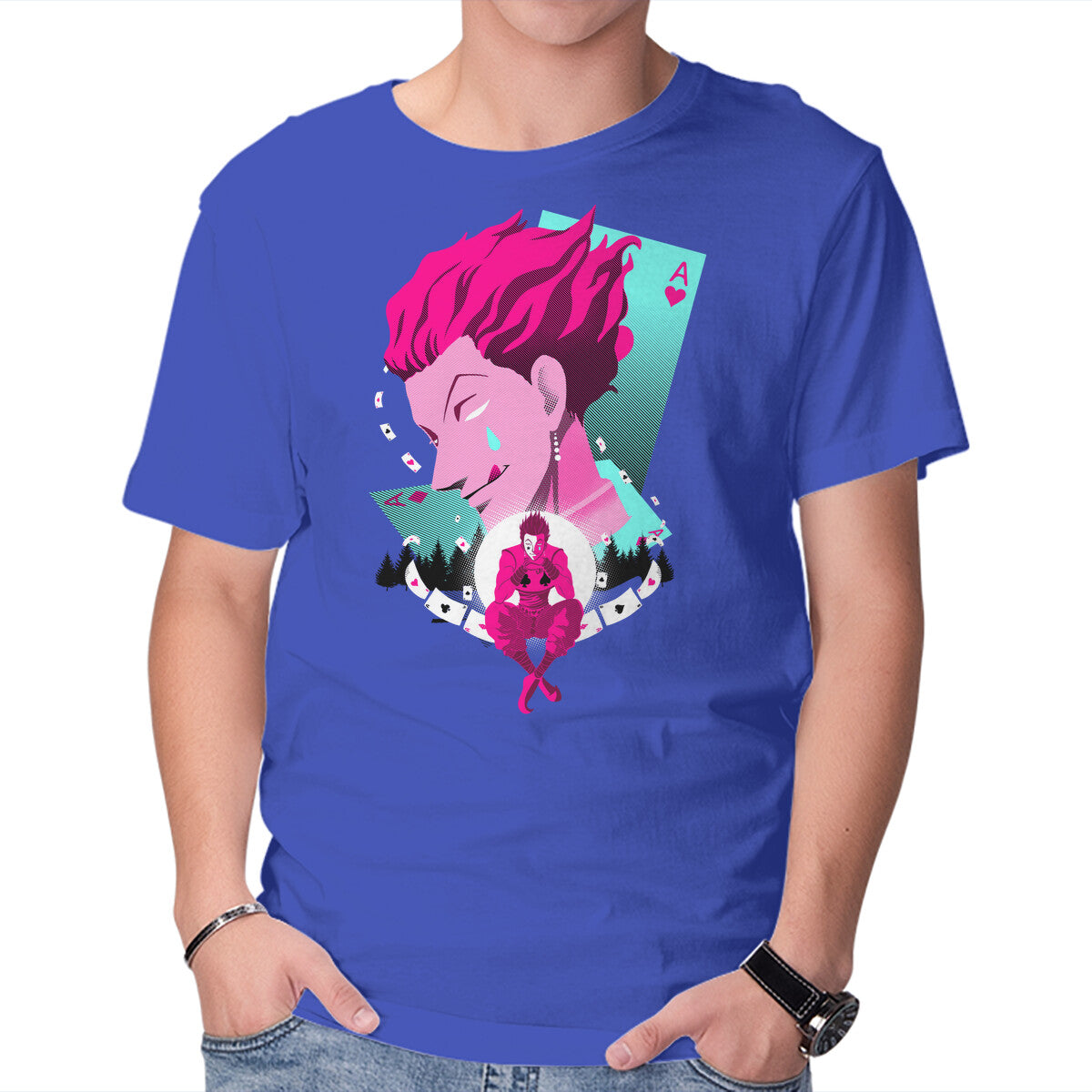 Magician – Anime Graphic T-Shirt in royal blue, product display