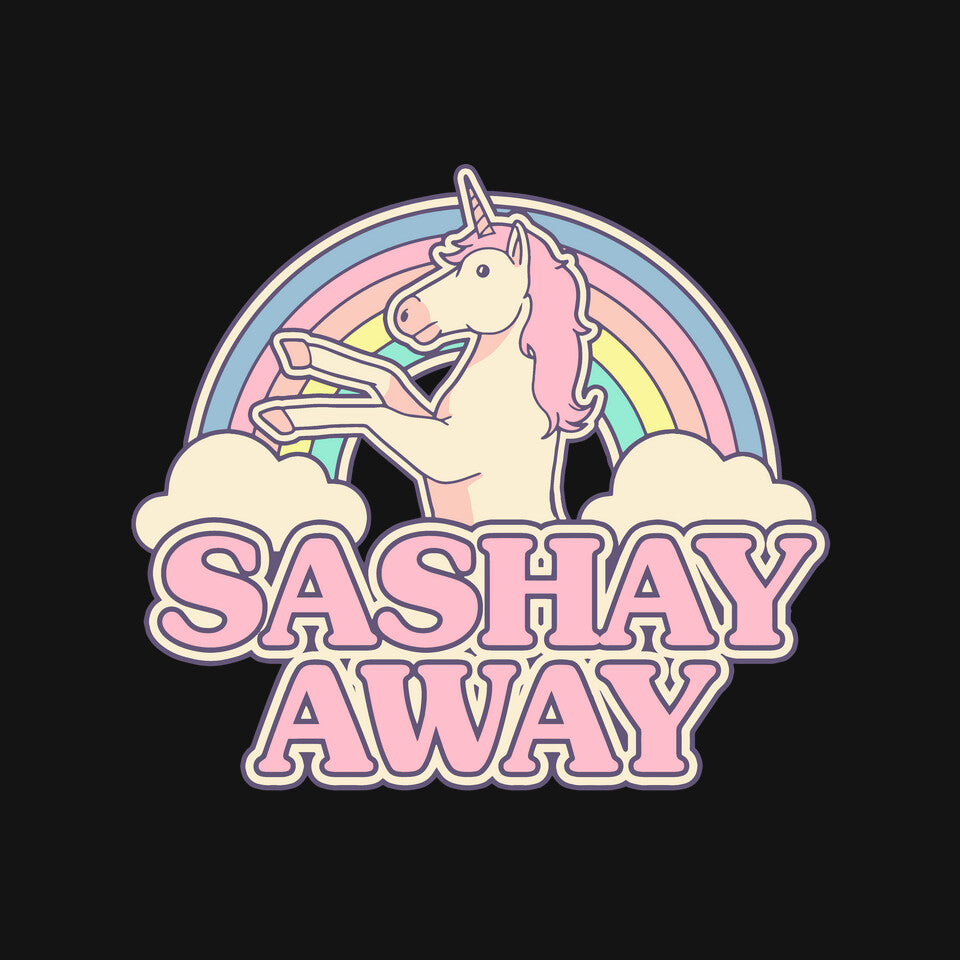Sashay Away – Animal Graphic T-Shirt design artwork for black graphic T-shirt