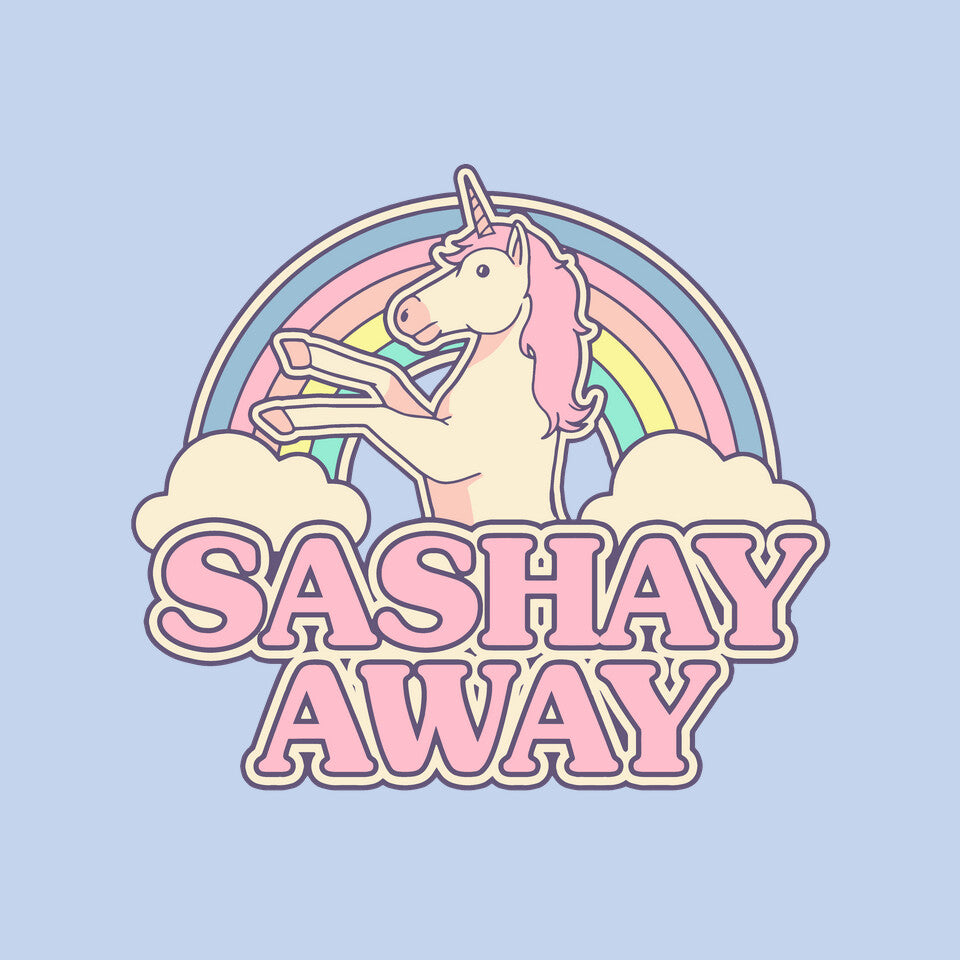 Sashay Away – Animal Graphic T-Shirt design artwork for blue graphic T-shirt