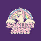 Sashay Away – Animal Graphic T-Shirt design artwork for purple graphic T-shirt