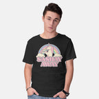 Model wearing black Sashay Away – Animal Graphic T-Shirt