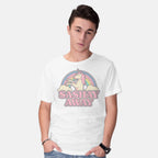 Model wearing white Sashay Away – Animal Graphic T-Shirt