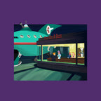 Fun On A Bun – Sci-Fi Graphic T-Shirt design artwork for purple graphic T-shirt