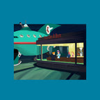 Fun On A Bun – Sci-Fi Graphic T-Shirt design artwork for turquoise graphic T-shirt