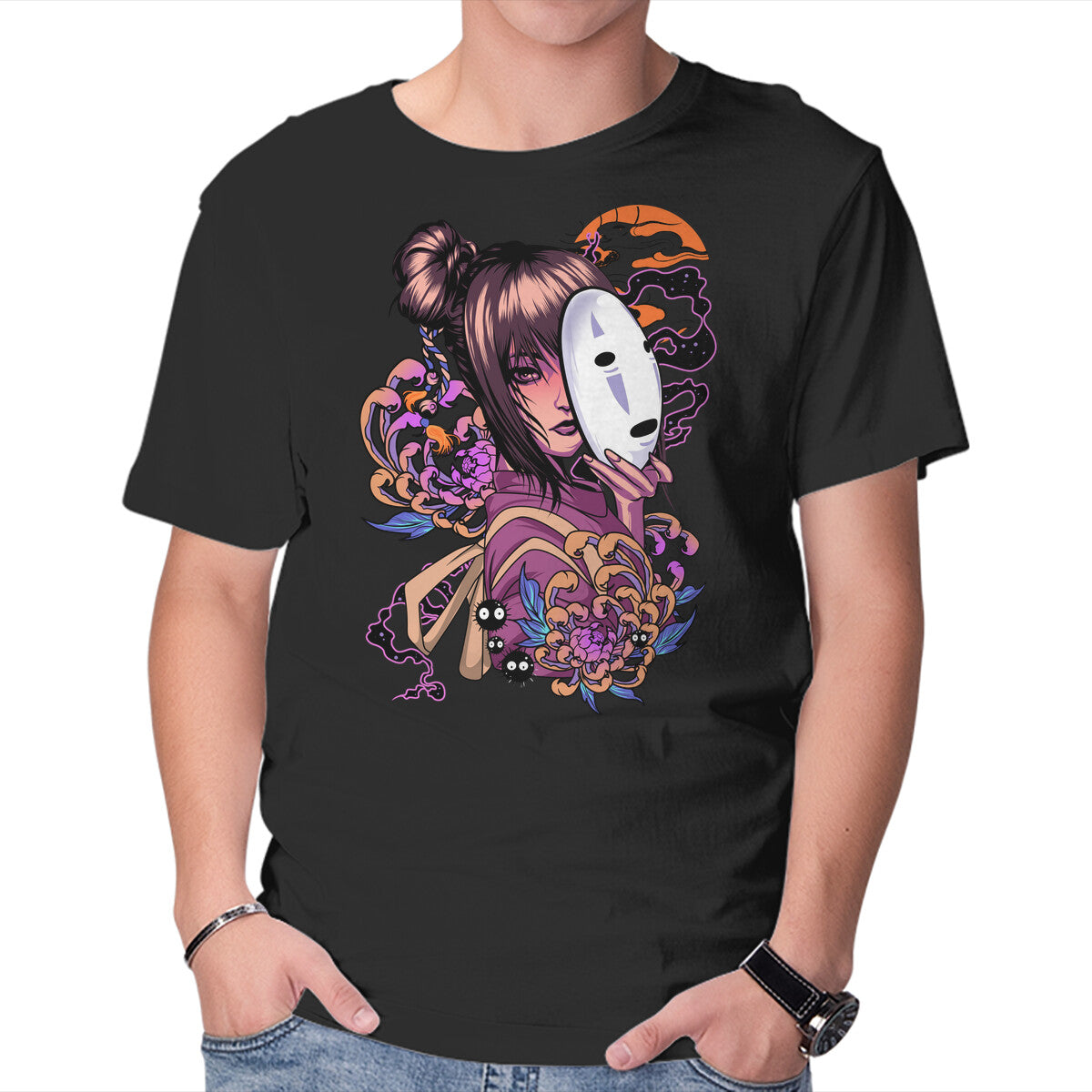 Chihiro Spirit – Fantasy Graphic T-Shirt in black, product display