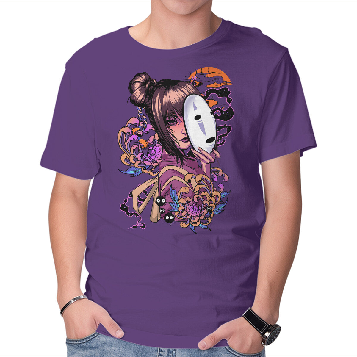 Chihiro Spirit – Fantasy Graphic T-Shirt in purple, product display