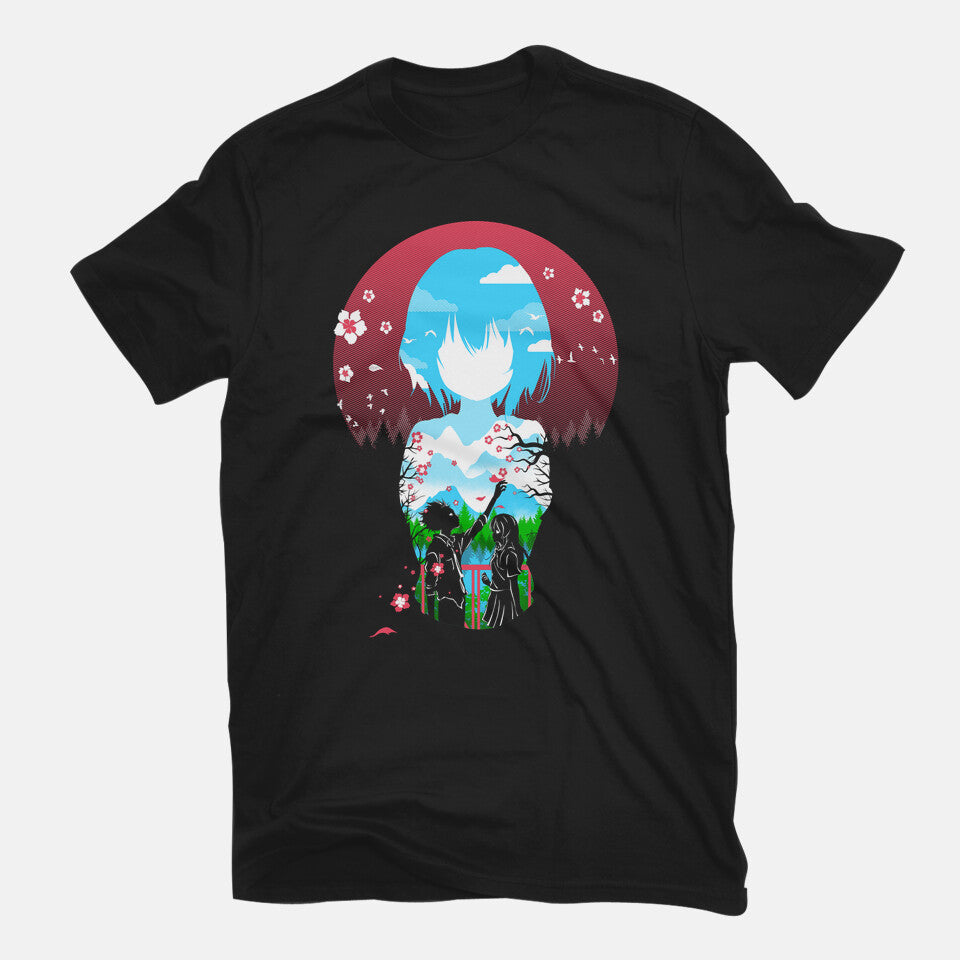 A Silent Love – Anime Graphic T-Shirt in black, flat-lay product view