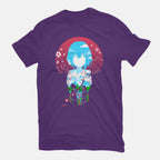 A Silent Love – Anime Graphic T-Shirt in purple, flat-lay product view