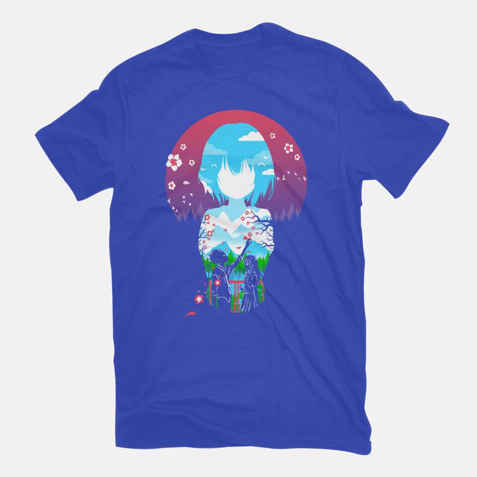 A Silent Love – Anime Graphic T-Shirt in royal blue, flat-lay product view