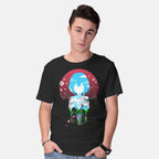 Model wearing black A Silent Love – Anime Graphic T-Shirt