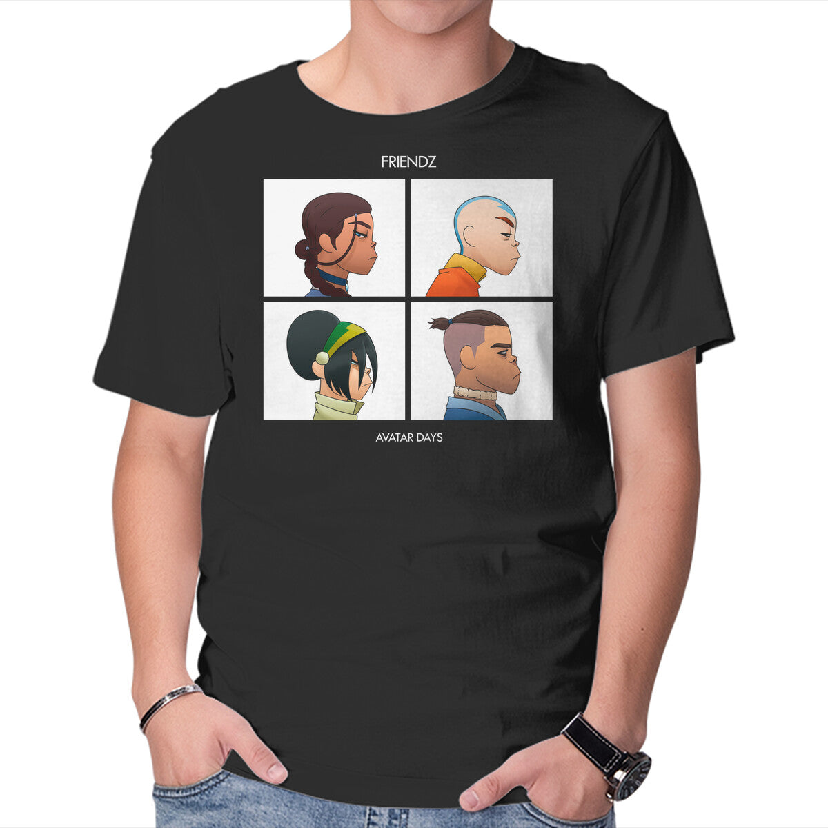 Friendz – Anime Graphic T-Shirt in black, product display