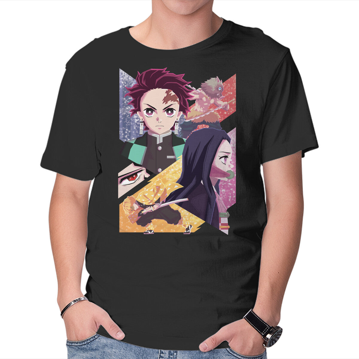 Slayer of Demons – Anime Graphic T-Shirt in black, product display
