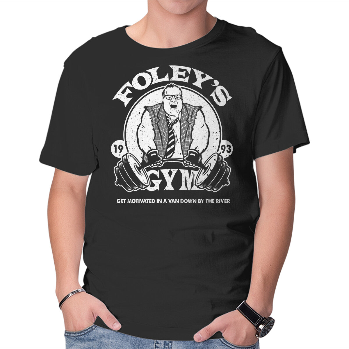 Foley's Gym – Funny Graphic T-Shirt in black, product display
