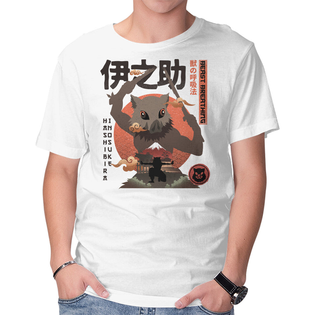 Beast Breathing – Anime Graphic T-Shirt in white, product display