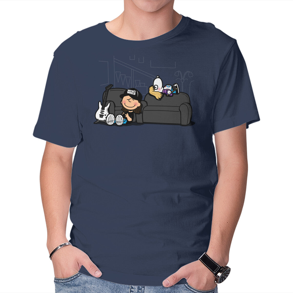 Peanuts World – Music Graphic T-Shirt in navy, product display
