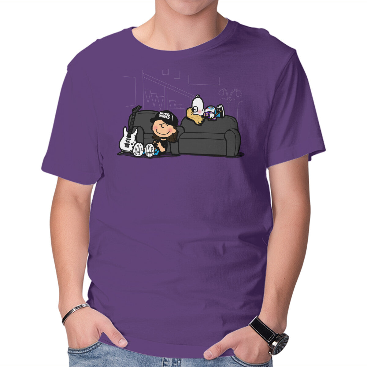 Peanuts World – Music Graphic T-Shirt in purple, product display