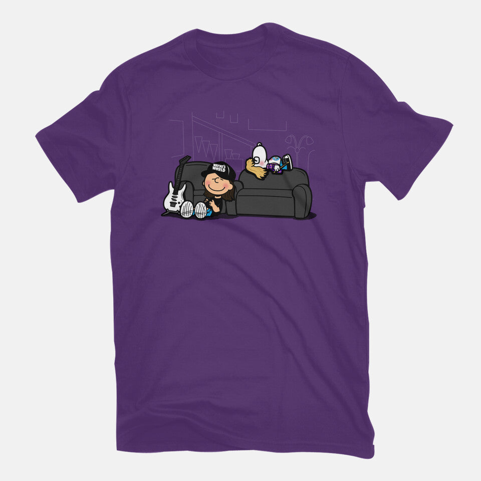 Peanuts World – Music Graphic T-Shirt in purple, flat-lay product view