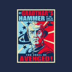 By Grabthar's Hammer – Sci-Fi Graphic T-Shirt design artwork for navy graphic T-shirt