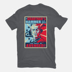 By Grabthar's Hammer – Sci-Fi Graphic T-Shirt in charcoal, flat-lay product view