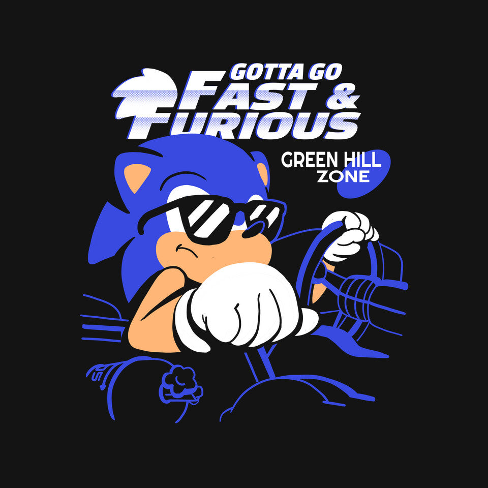 Gotta Go Fast & Furious – Gaming Graphic T-Shirt design artwork for black graphic T-shirt