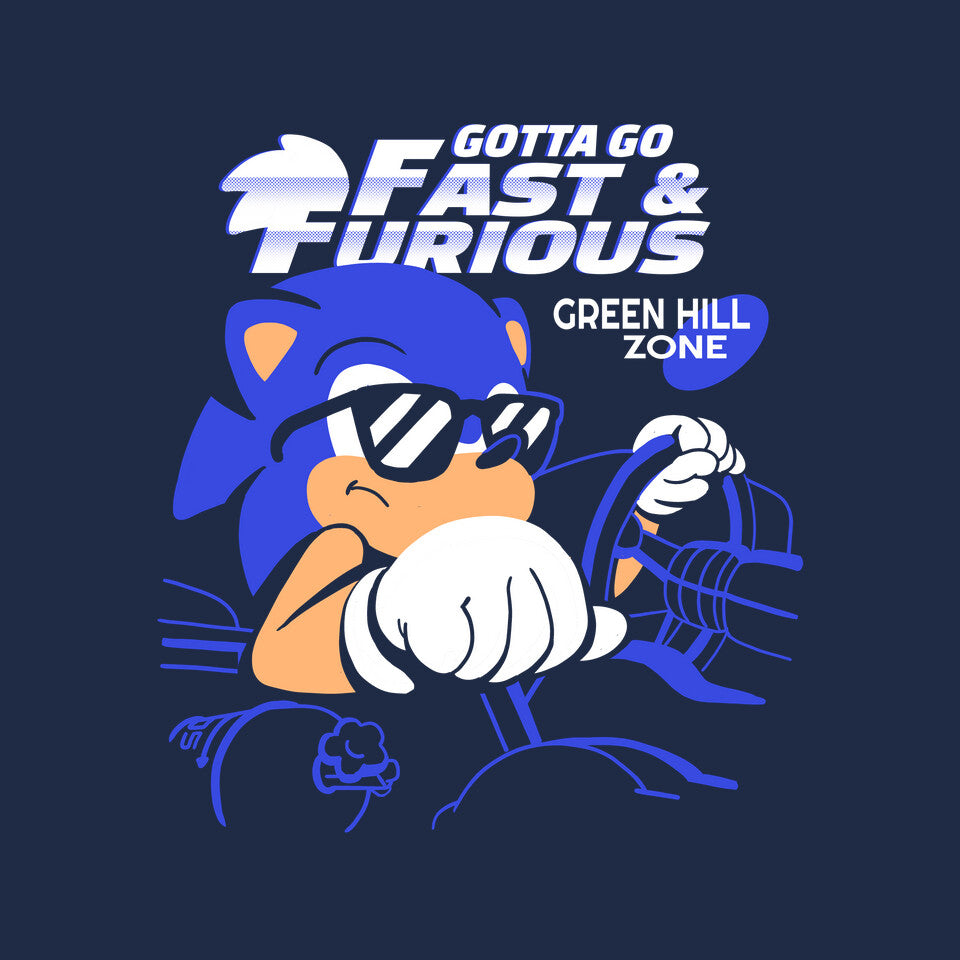 Gotta Go Fast & Furious – Gaming Graphic T-Shirt design artwork for navy graphic T-shirt