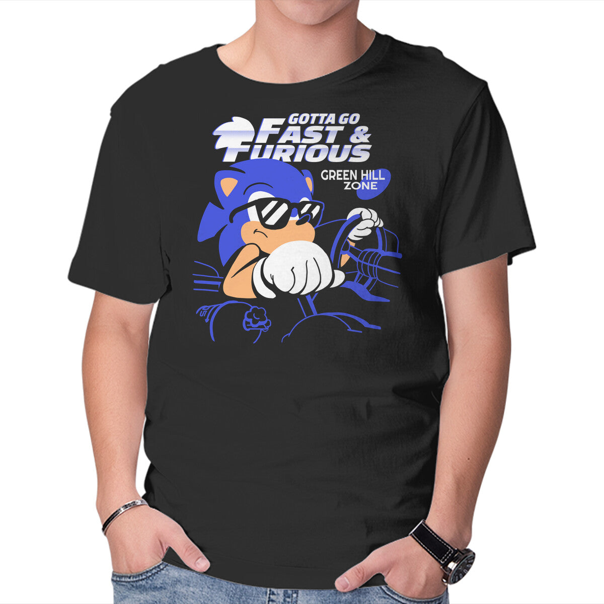 Gotta Go Fast & Furious – Gaming Graphic T-Shirt in black, product display