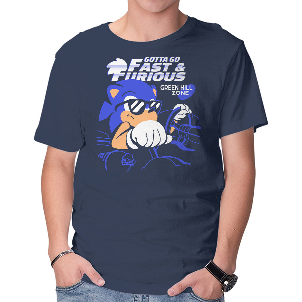 Gotta Go Fast & Furious – Gaming Graphic T-Shirt in navy, product display