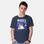 Model wearing navy Gotta Go Fast & Furious – Gaming Graphic T-Shirt