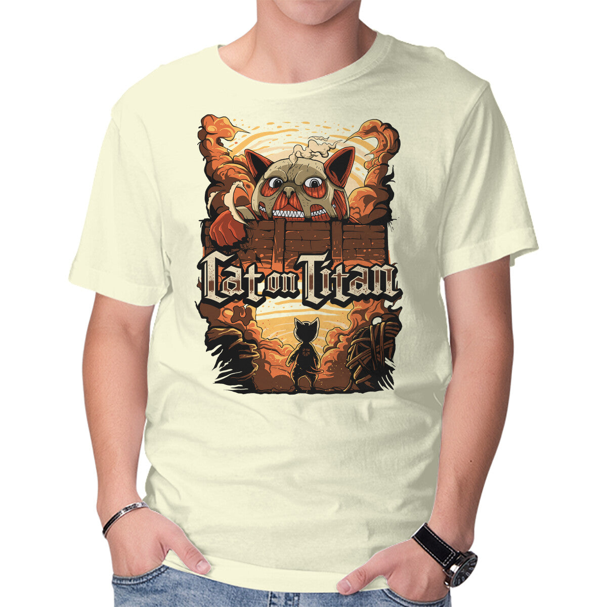 Cat on Titan – Cat Graphic T-Shirt
