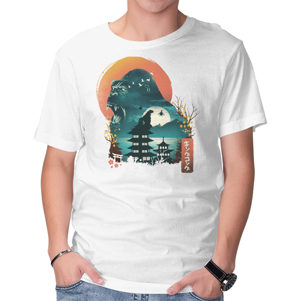 Edo King Kong – Movie Graphic T-Shirt in white, product display