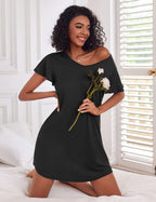 Ekouaer 2 Pack Nightshirts Comfy Soft Pajama Sleep Dress
